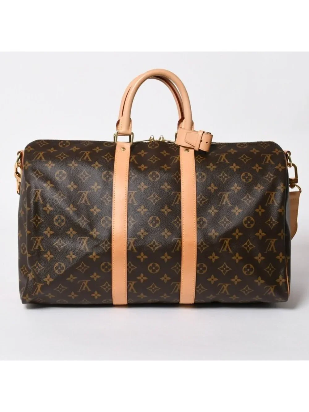 Louis Vuitton Boston Bag Keepall Bandouliere 45 Monogram Brown Gold